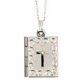 Sterling Silver Book with Cross Locket Necklace