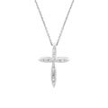 Sterling Silver 1/8ct TDW Diamond Cross Necklace