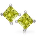 Sterling Silver Princess-cut CZ Stud Earrings