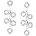 Silvertone Alternating Circles Drop Earrings