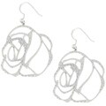 Sterling Silver Designer-inspired Rose Earrings