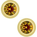 Goldtone Champagne Cubic Zirconia Studs