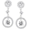 Silvertone Cubic Zirconia Drop Earrings