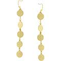 Matted Goldtone Circle Drop Textured Earrings