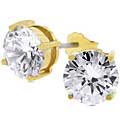 Gold Overlay Cubic Zirconia Stud Earrings
