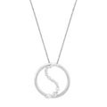 Sterling Silver CZ Journey Circle Necklace