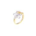 Sterling Silver Fashionable Two-tone Flower Ring