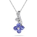 10k White Gold Tanzanite and Diamond Necklace