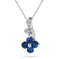 10k White Gold Sapphire and Diamond Necklace