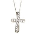 Sterling Silver Cubic Zirconia Loop Cross Necklace
