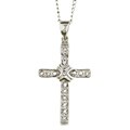 Sterling Silver Cubic Zirconia Cross Necklace