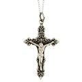 Sterling Silver Oxidized Crucifix Necklace