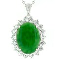 Sterling Silver Jade Cubic Zirconia Necklace
