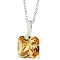 Sterling Silver Dark Champagne CZ Necklace
