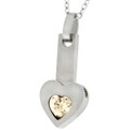 Stainless Steel CZ Heart Pendant