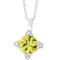 Silvertone Yellow Cubic Zirconia Fashion Necklace