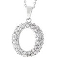 Sterling Silver Cubic Zirconia 'O' Necklace