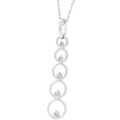 Silvetone Cubic Zirconia Journey Circle Necklace