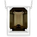 Sterling Silver Large Brown Cubic Zirconia Pendant