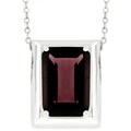 Sterling Silver Large Purple CZ Pendant