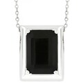 Sterling Silver Large Black CZ Pendant