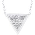 Sterling Silver Wavy Triangle CZ Necklace