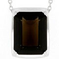 Sterling Silver Large Brown Cubic Zirconia Pendant
