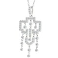 Silvertone Cubic Zirconia Cross Pendant