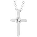 Sterling Silver Cubic Zirconia Cross Pendant