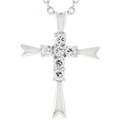 Sterling Silver Cubic Zirconia Cross Pendant