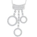 Silvertone Bling Fashion Cubic Zirconia Pendant