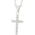 Sterling Silver Cubic Zirconia Small Cross Pendant