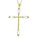 Goldtone Yellow Cubic Zirconia Cross Pendant