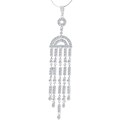Silvertone Cubic Zirconia Antique Inspired Pendant