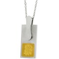 Two-tone Stainless Steel Rectangle Rose Pendant