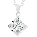 Sterling Silver Princess-cut CZ Pendant