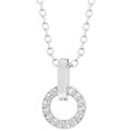 Silvertone Cubic Zirconia Circle Necklace