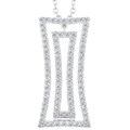 Sterling Silver Cubic Zirconia Symmetrical Pendant