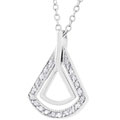 Sterling Silver Diamond Chip Pendulum Pendant