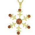 Goldtone Dark Champagne CZ Snowflake Pendant