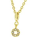 Goldtone Tiny 'O' CZ Charm Necklace