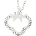 Sterling Silver CZ Strawberry Outline Necklace