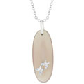 Silvertone Pink Stone and Cubic Zirconia Necklace