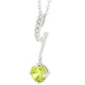 Silvertone Green Cubic Zirconia Loop Pendant