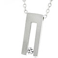 Stainless Steel CZ Long Squared Pendant