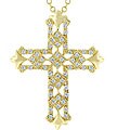 Goldtone Cubic Zirconia Cross Necklace