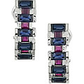 14k White Gold Sapphire and Ruby Earrings