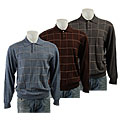 Visitor Poeta Moda Men's Grid Pattern Polo Sweater