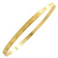 14k Yellow Gold Diamond-cut Star Bangle