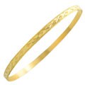 14k Yellow Gold Sparkling Design Bangle